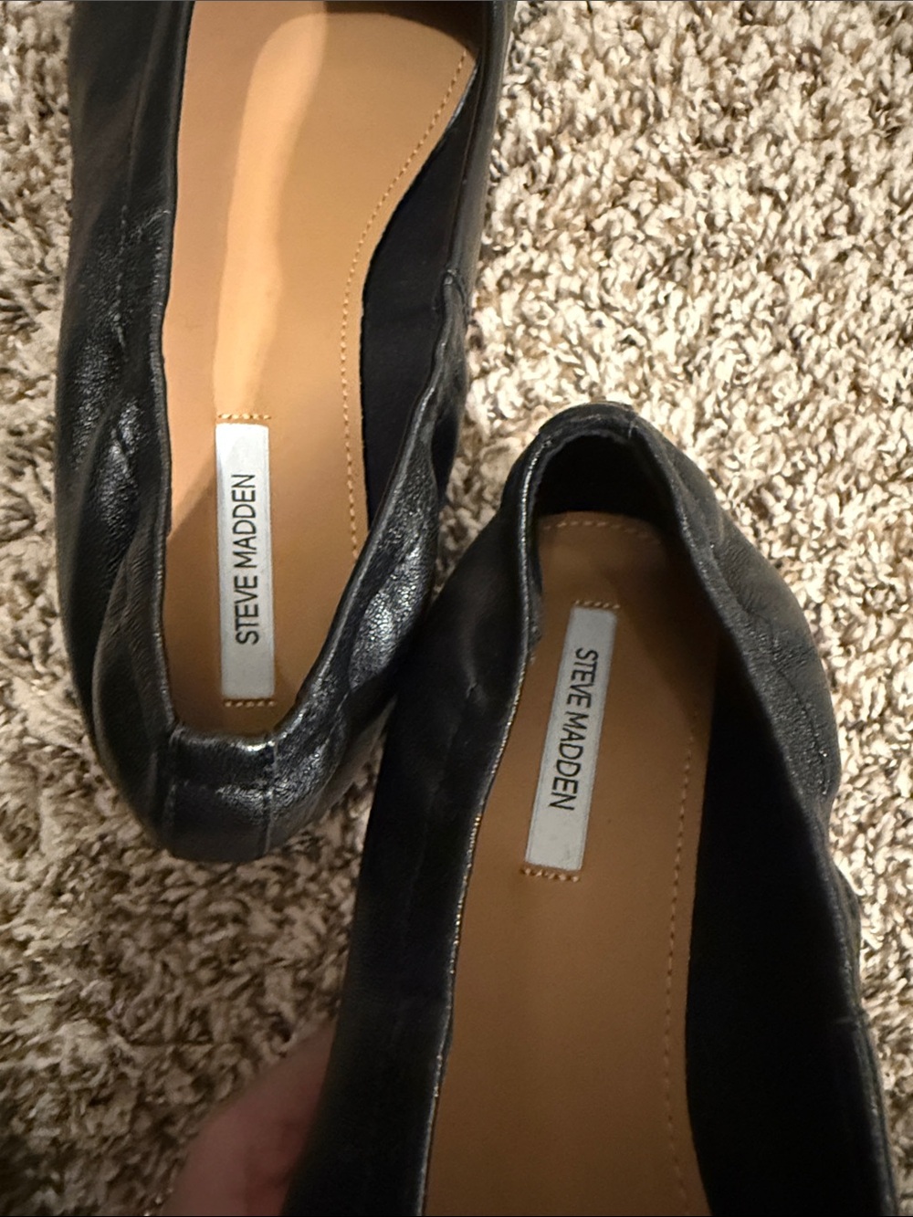 STEVE MADDEN CYRA BLACK LEATHER TABI SHOES - Picture 5 of 6